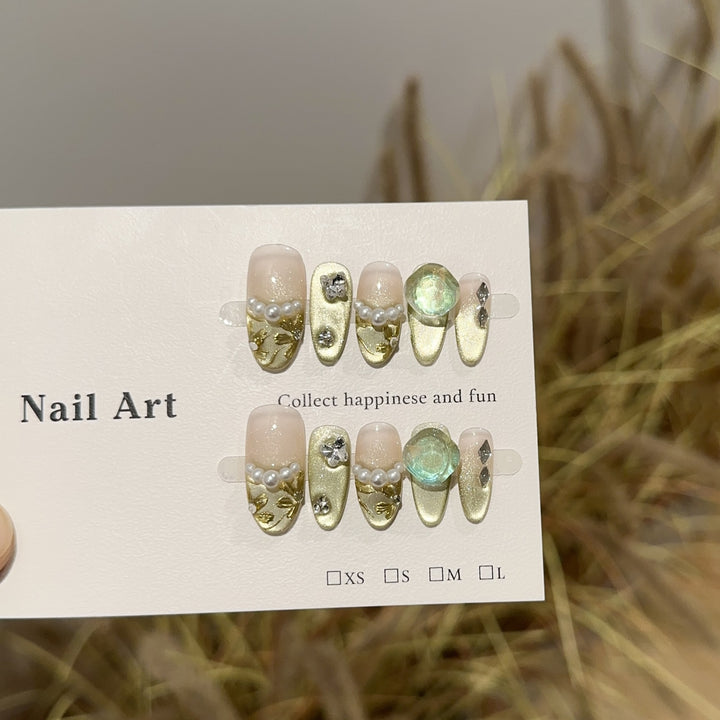 Elegant Press-On Nail Art Design Set