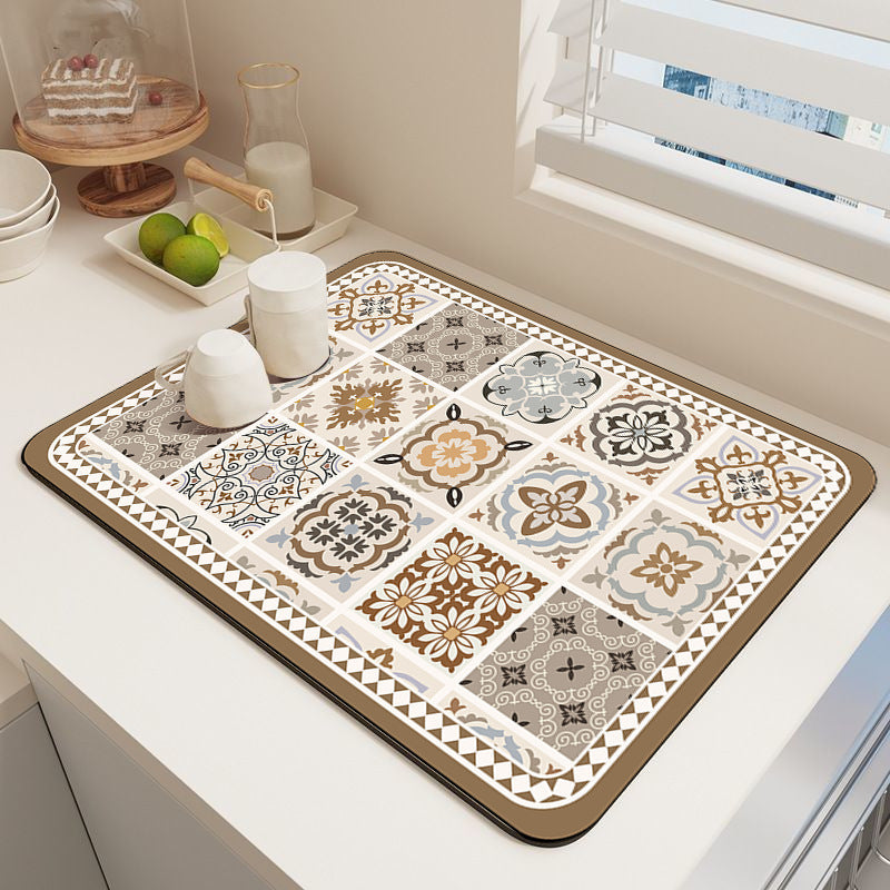 Elegant Mosaic Pattern Kitchen Mat Kalsten