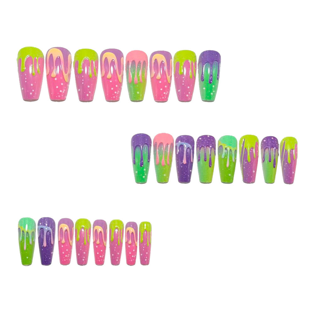 Artificial nail extensions in creative gradient design Kalsten
