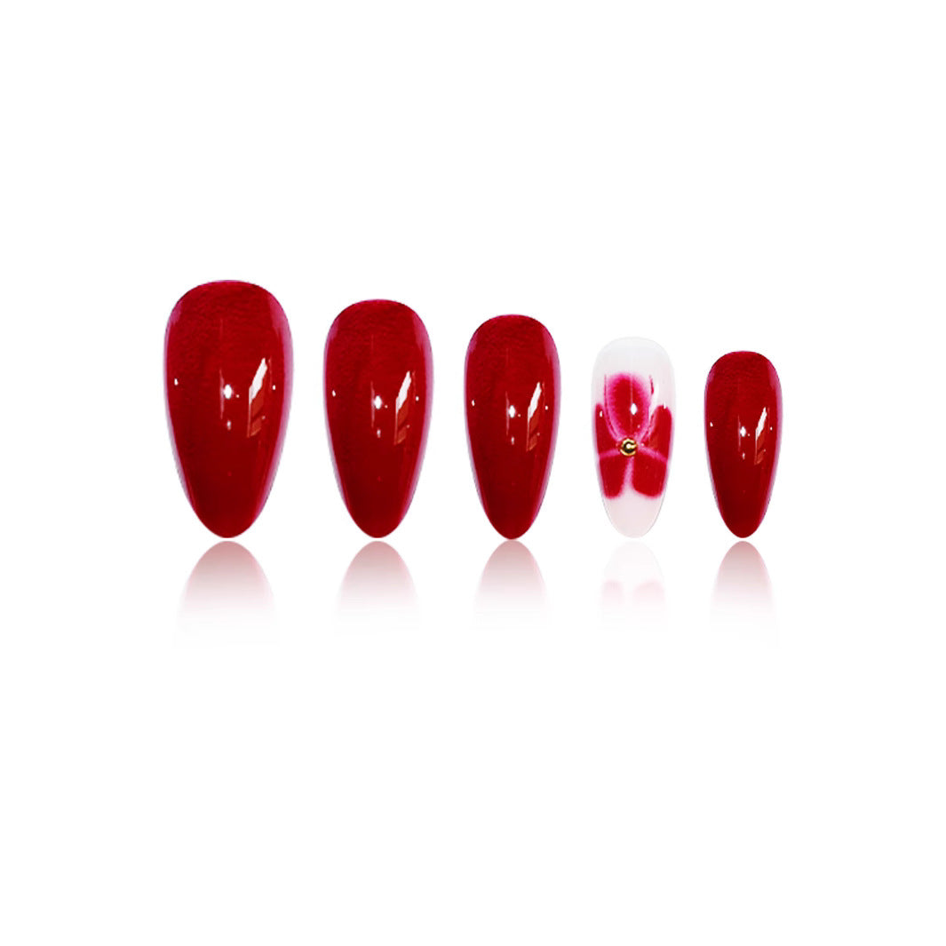 Elegant Floral Press-On Nail Art Kalsten