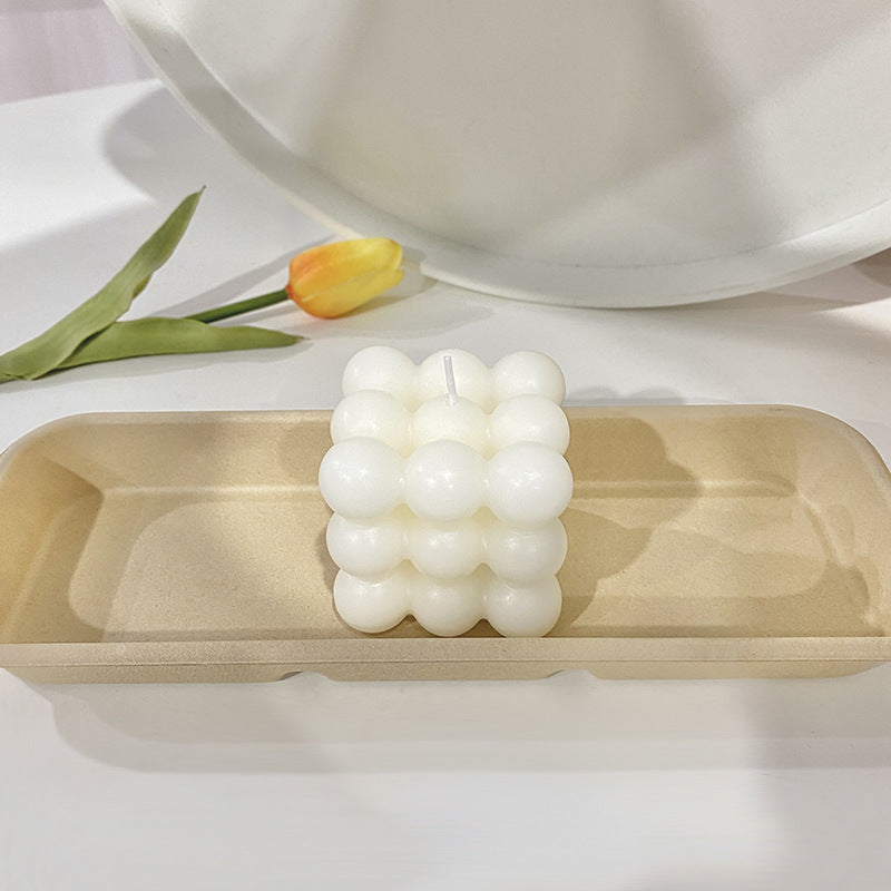 Bubble Cube Sculptural Decorative Soy Candle