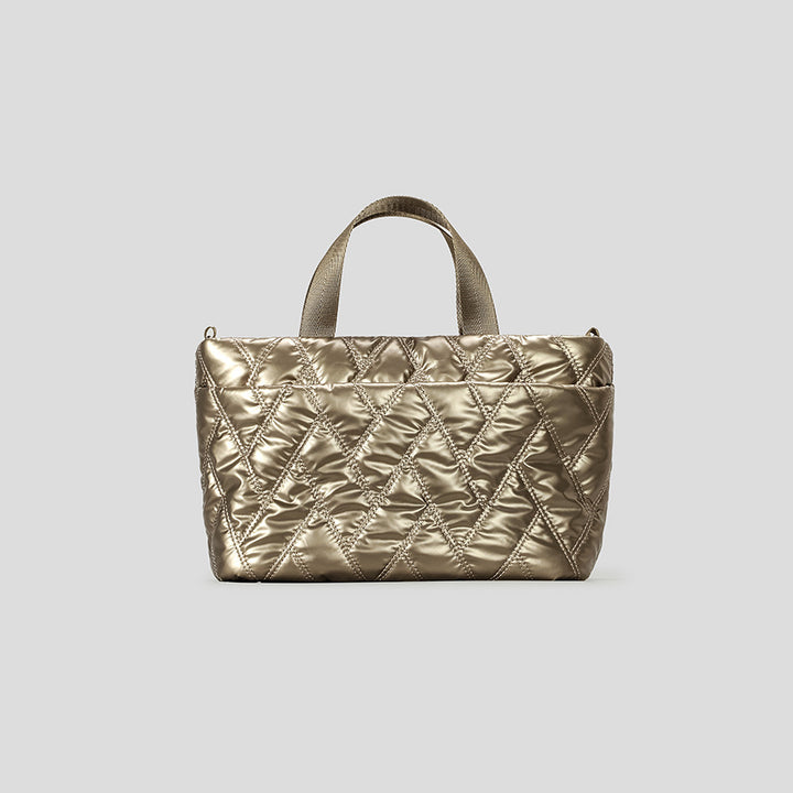 Quilted Metallic Tote Bag