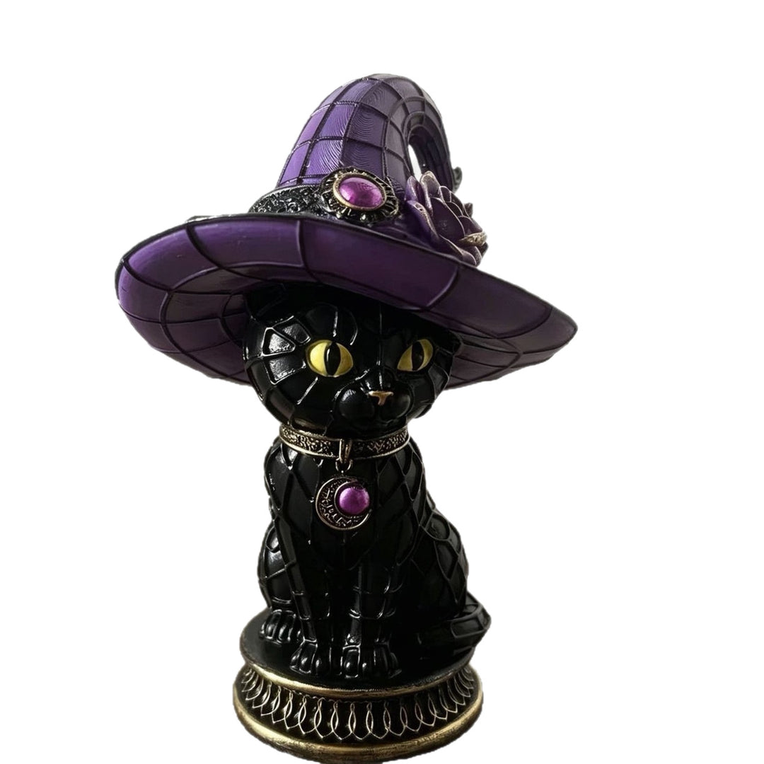 Decorative cat lamp with witch hat Kalsten