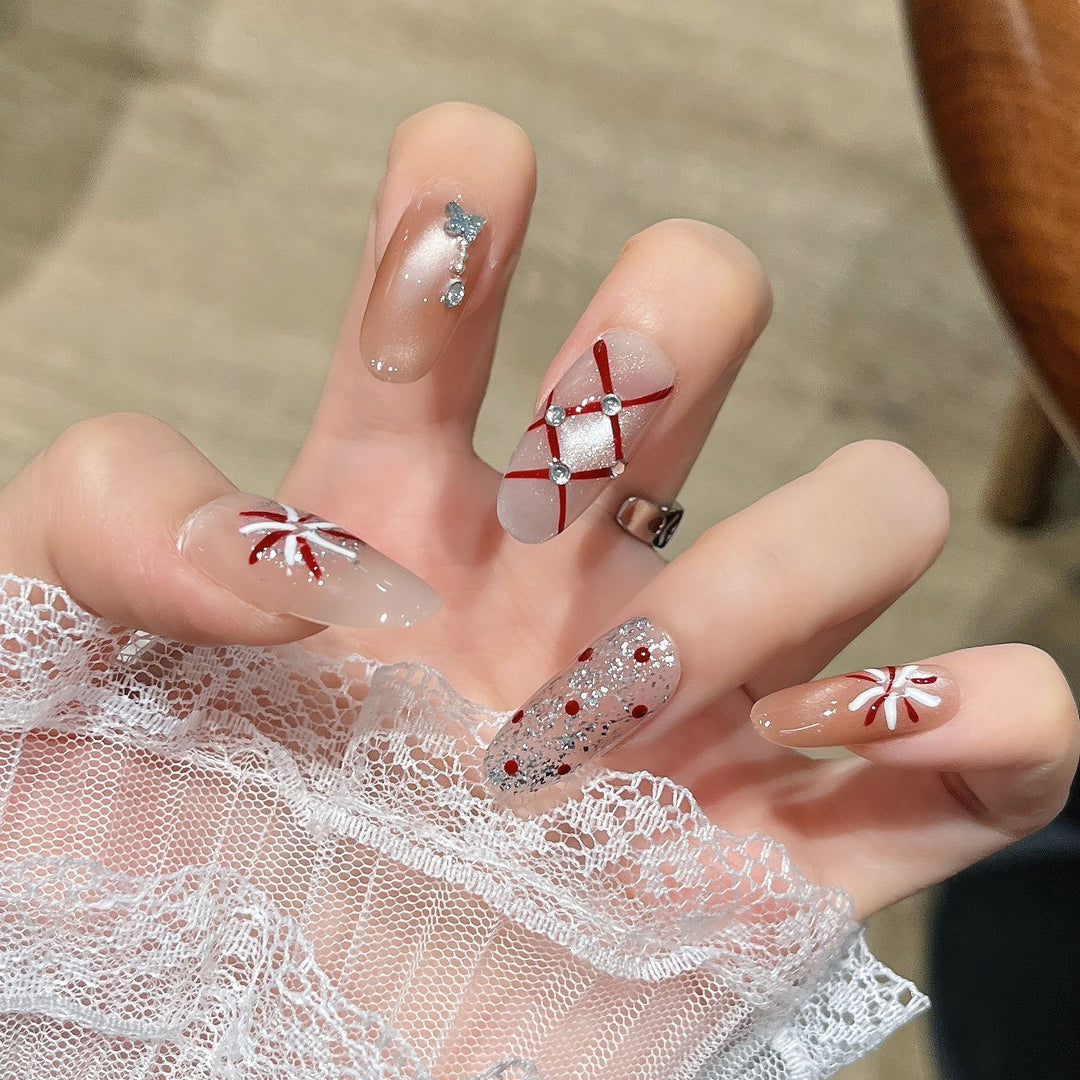 Festive Decorative Press-On Nail Art Kalsten