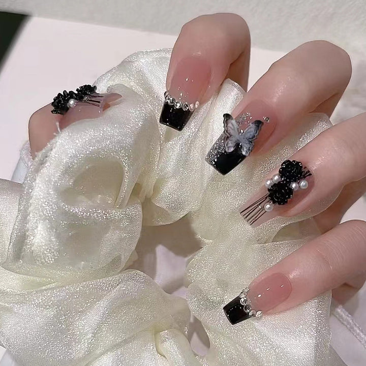 Elegant Floral Nail Art Extensions Kalsten