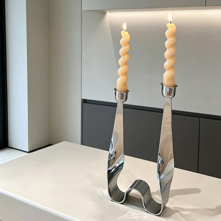 Elegant Twist Design Candle Holder