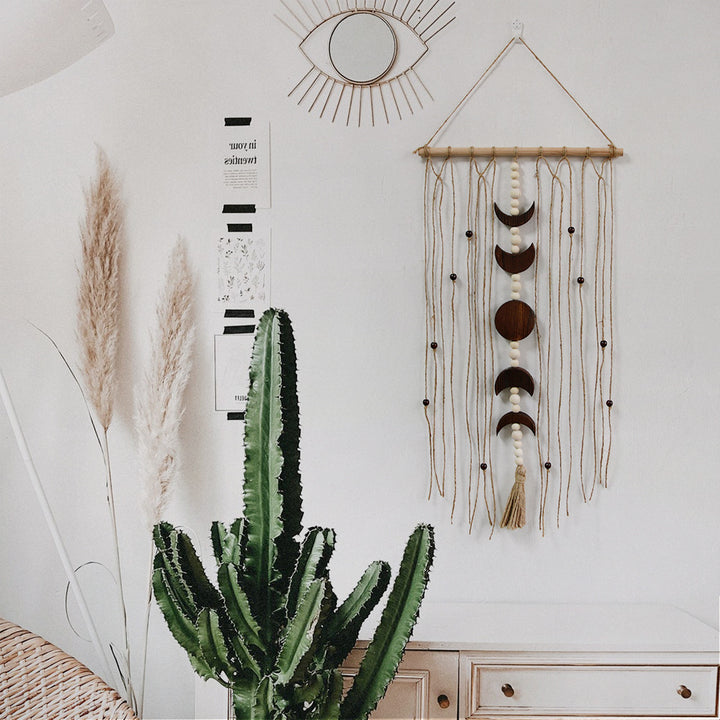 Macrame Wall Decor with Moon Motif