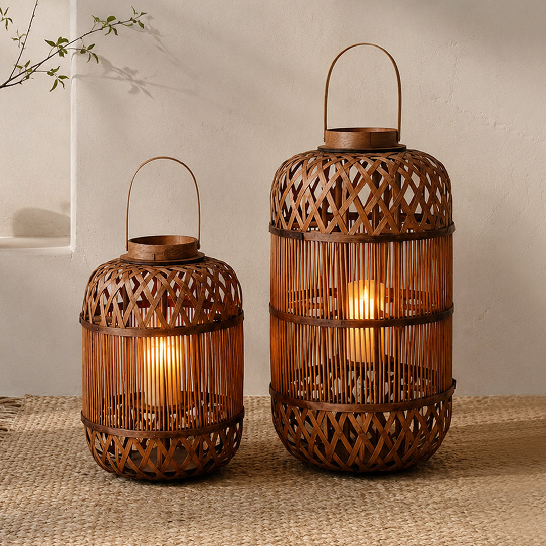 Stylish Handcrafted Rattan Lantern Kalsten