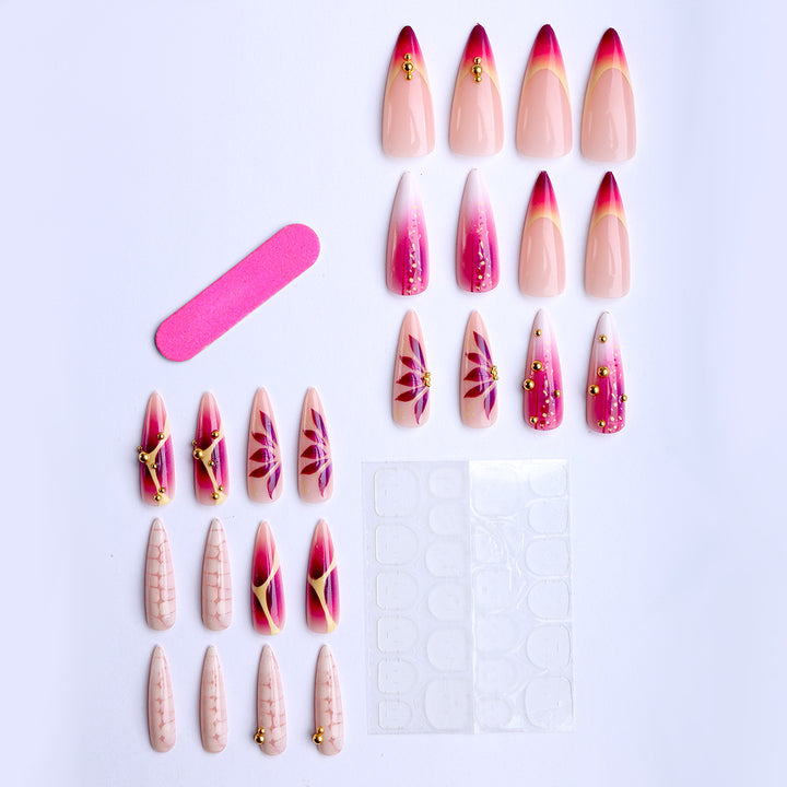 Exquisite Artificial Nails with Glamorous Accents Kalsten