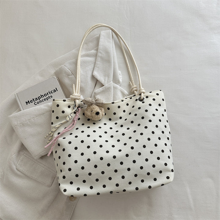 Playful Polka Dot Fabric Tote Bag