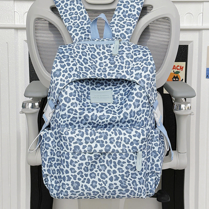 Playful Leopard Print School Backpack Kalsten