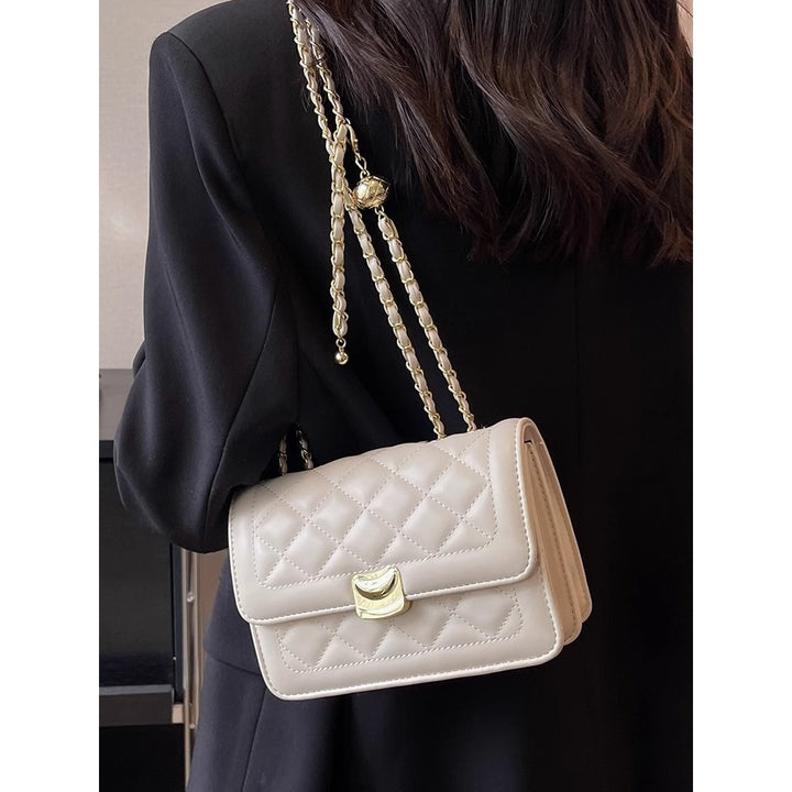 Quilted Chain-Detail Crossbody Bag Kalsten
