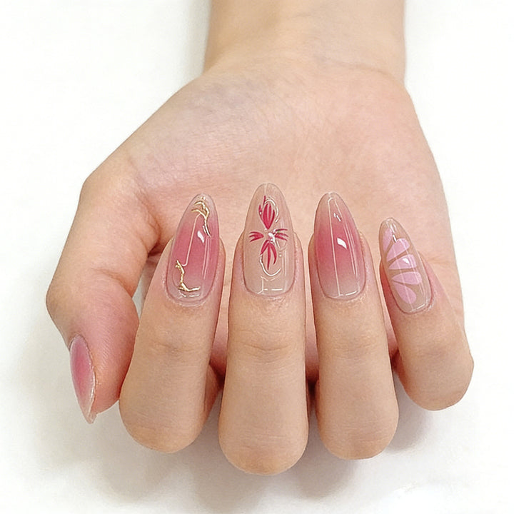 Artistic Floral Ombre Press-On Nail Set Kalsten