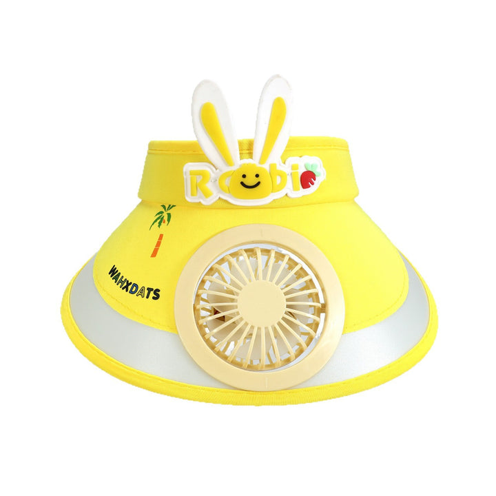Sun protection with integrated battery fan, adjustable chin strap and cute bunny design Kalsten