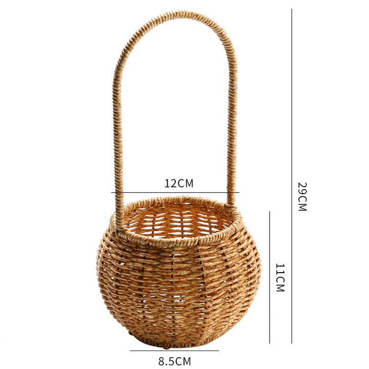 Decorative Woven Storage Basket with Mushroom Emblem Kalsten