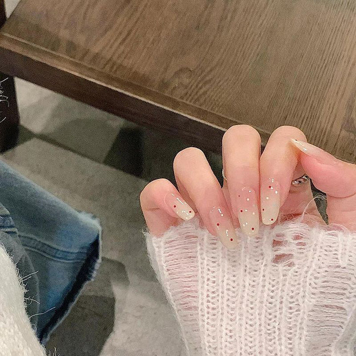 Elegant Press-On Nail Design with Rhinestone Accents Kalsten