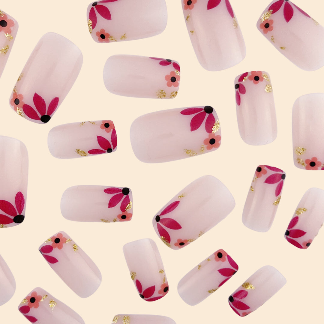 Floral Embellished Nail Art Extensions Kalsten