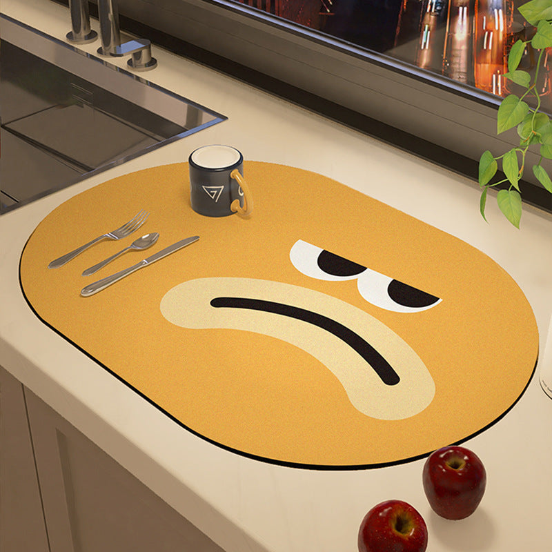 Playful Cartoon-Theme Kitchen Mat