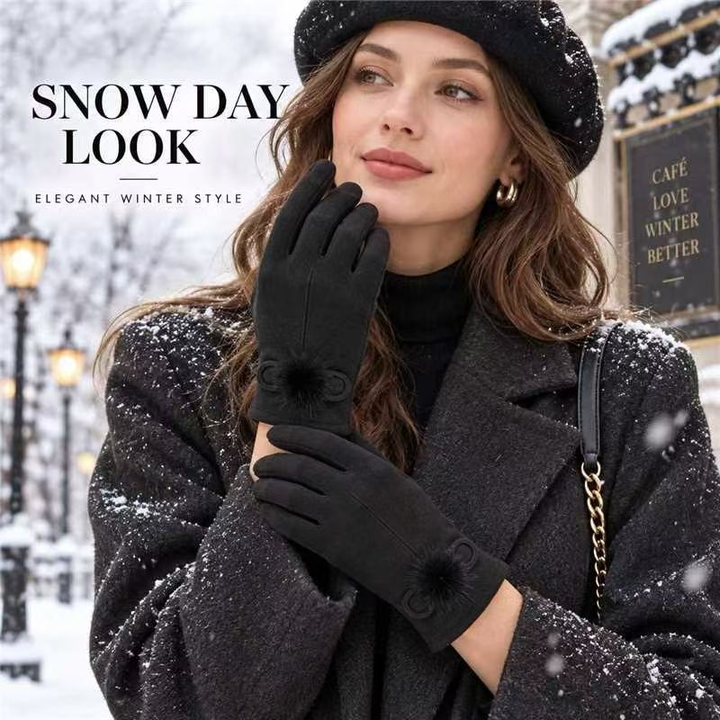 Winter Plaid Pattern Touchscreen Gloves Kalsten