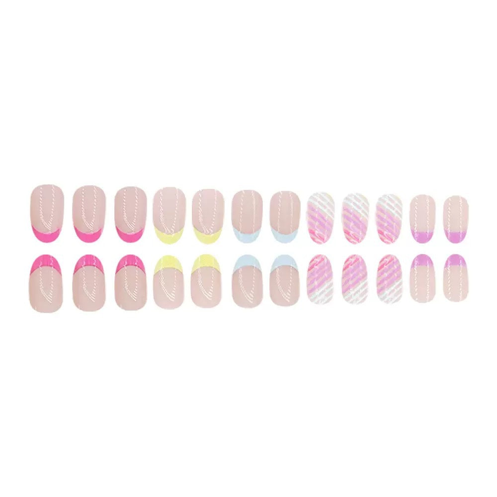 Artificial nail set with colorful neon accents Kalsten