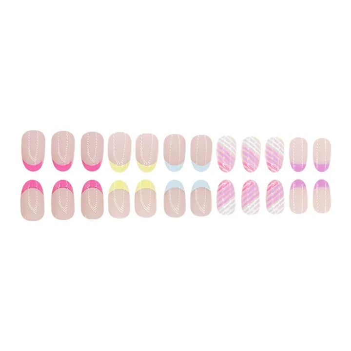 Artificial nail set with colorful neon accents Kalsten