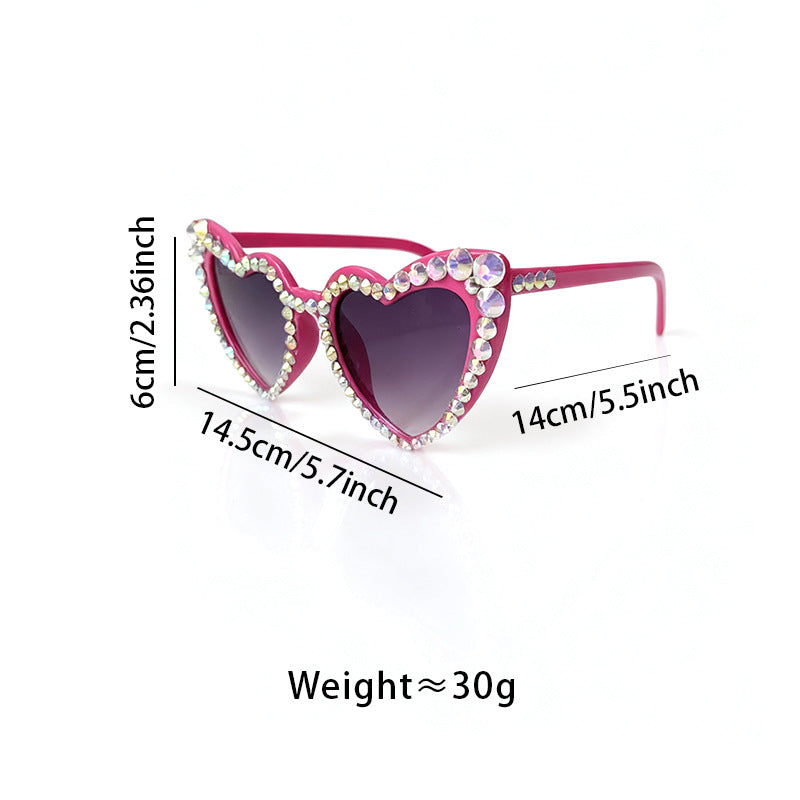 Rhinestone Heart-Shaped Sunglasses Kalsten