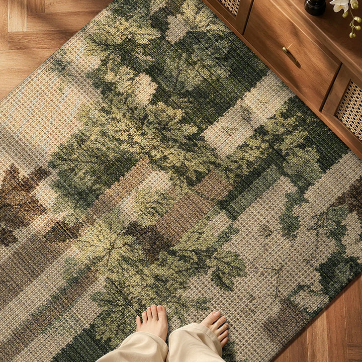 Artistic Leaf Pattern Area Rug