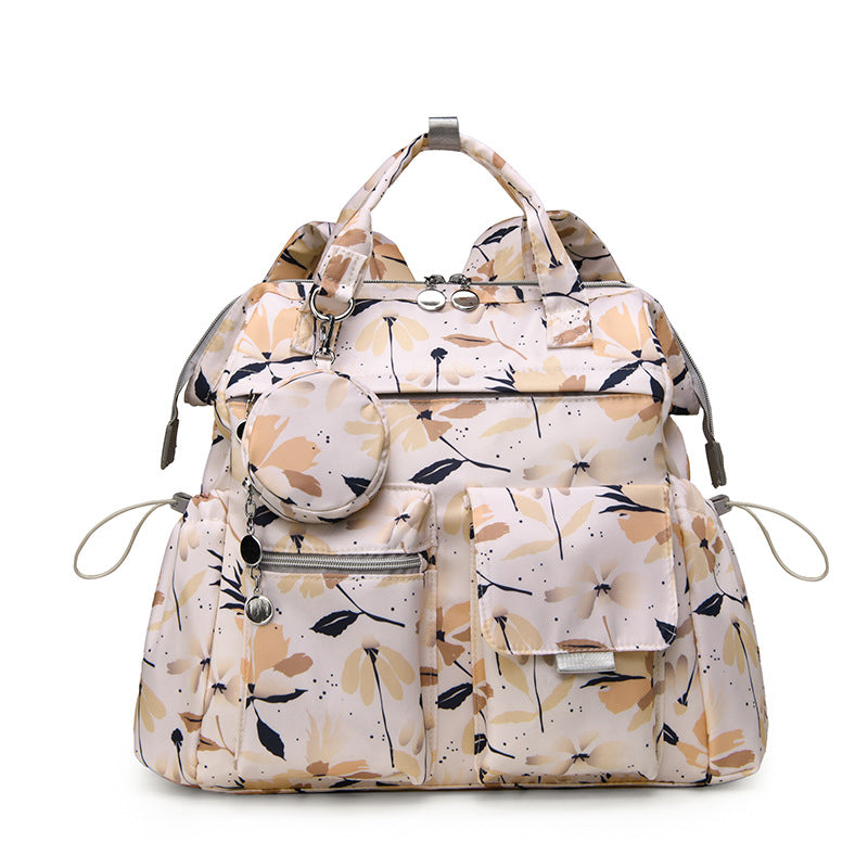 Multi-Pocket Floral Design Backpack Kalsten