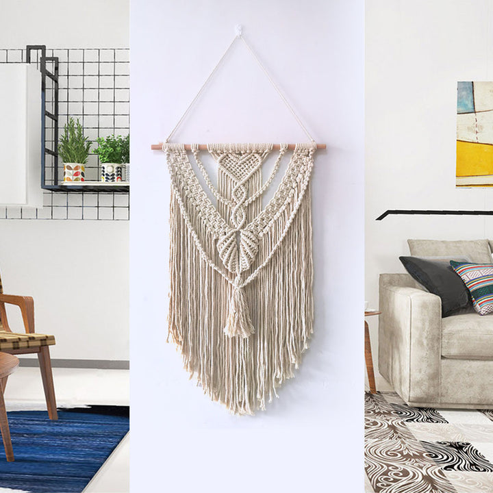 Macramé wall decoration with creative fringes