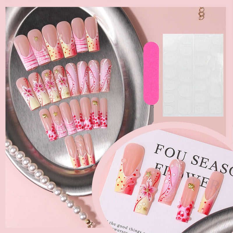 Artistic Floral Design Press-On Nail Tips Kalsten