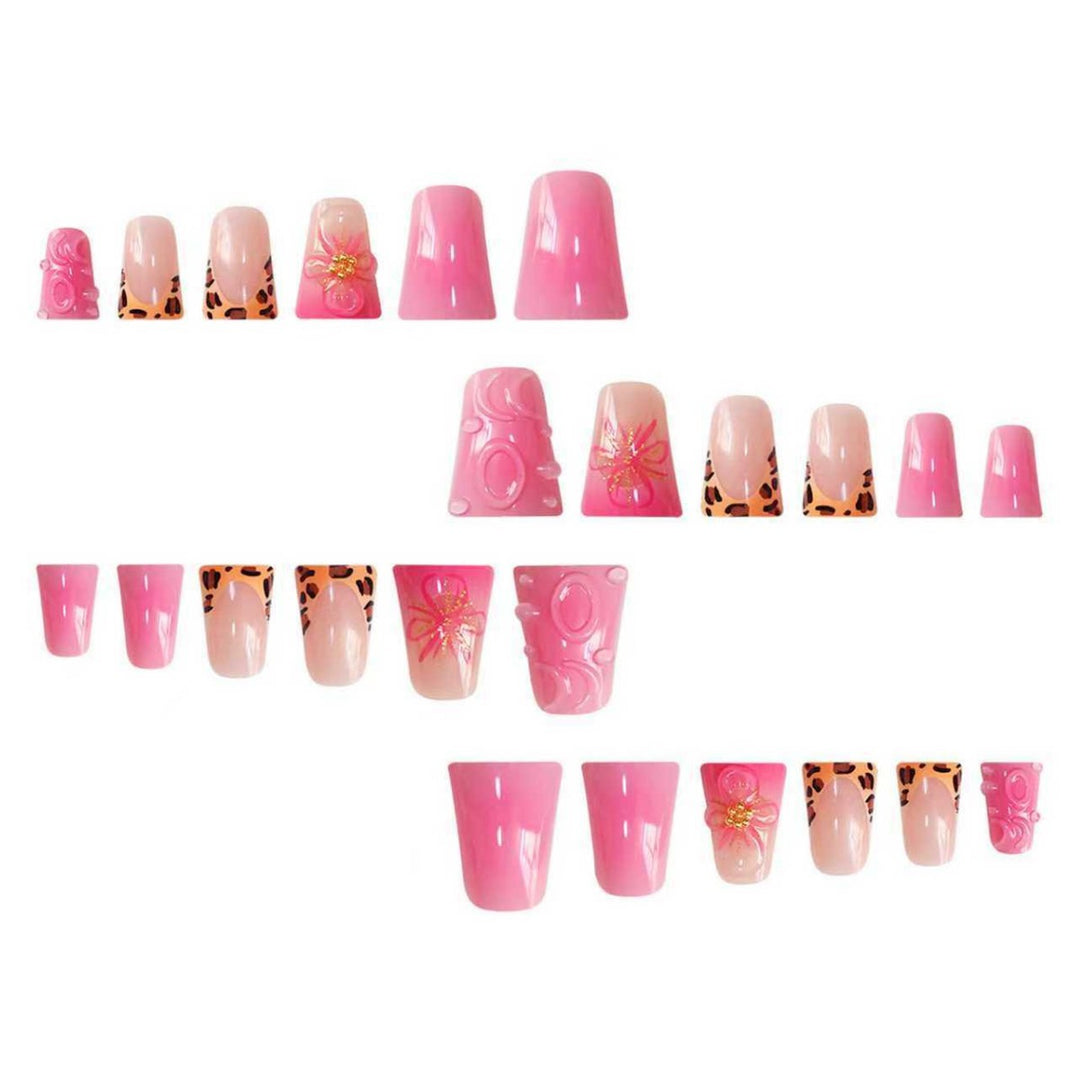 Decorative Press-On Nail Extensions with Floral Accents Kalsten