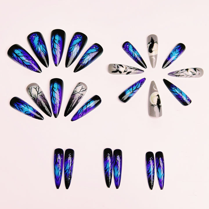 Creative Art Nails in Mystical Night Design Kalsten