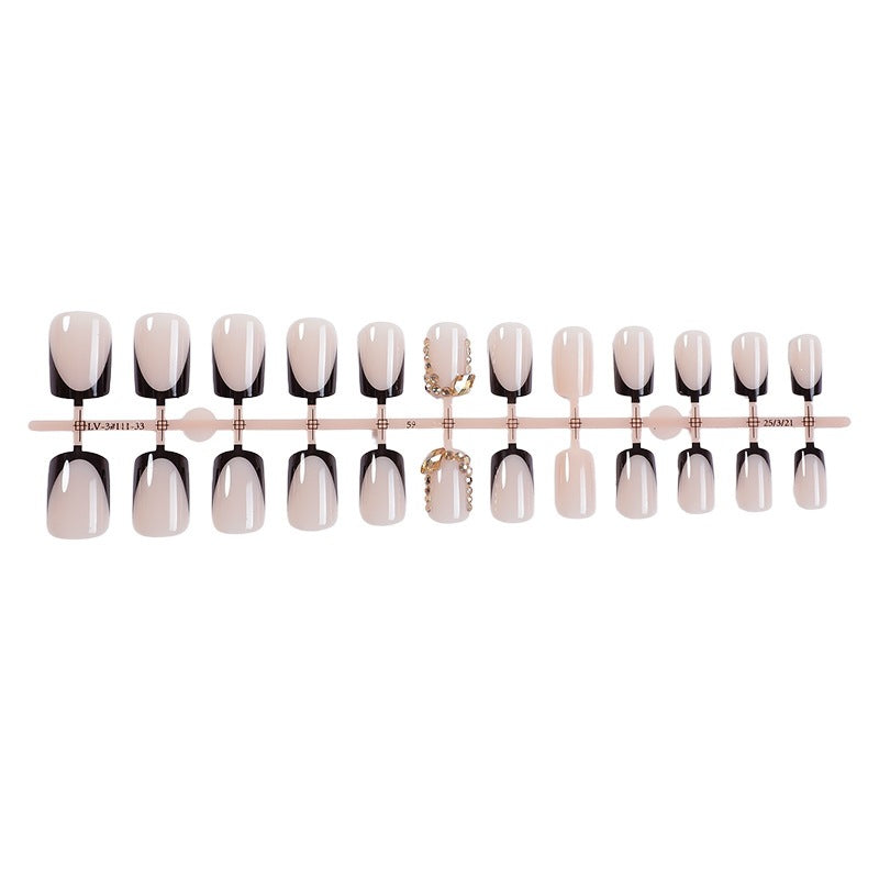 Nail set with an elegant gradient and glitter accents Kalsten