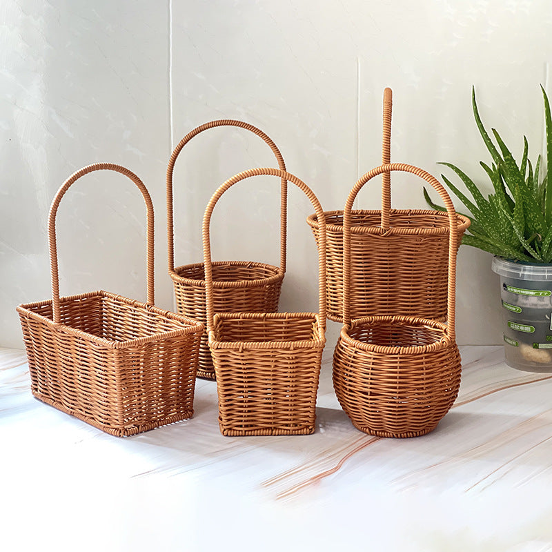 Handcrafted Wicker Storage Basket with Handle Kalsten