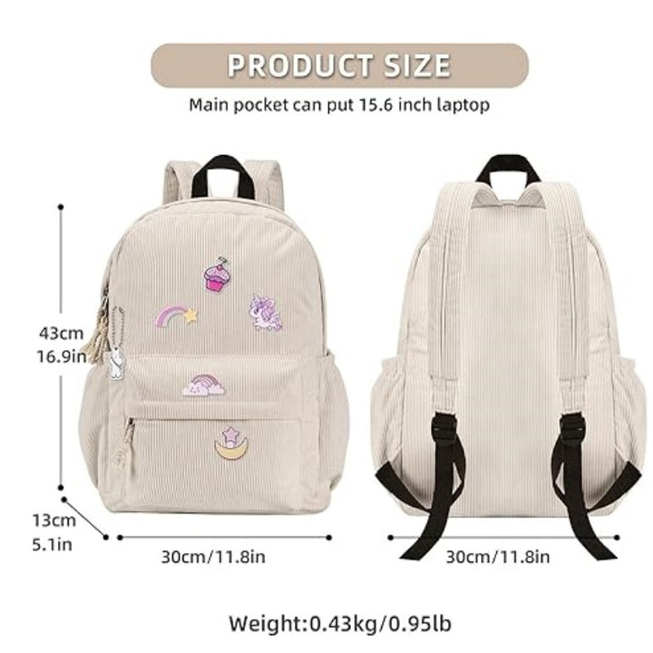 Cord backpack with deep storage and stylish accents Kalsten