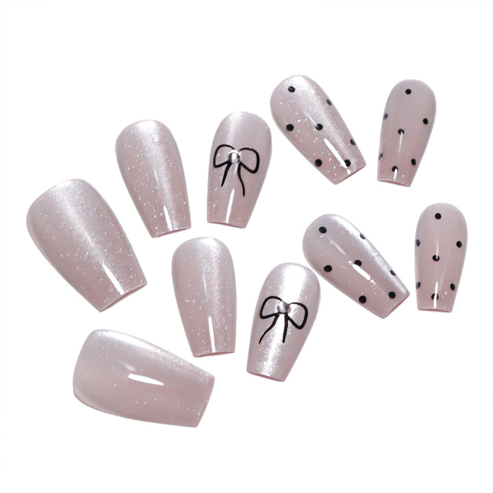 Artful Nail Extensions with Colorful Bow Motifs Kalsten