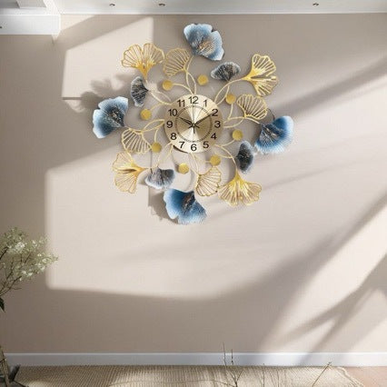 Elegant Ginkgo Leaf Decorative Wall Clock Kalsten