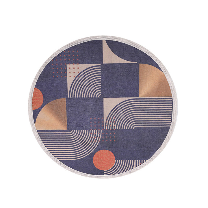 Round Decorative Living Room Carpet with Modern Geometric Pattern Kalsten