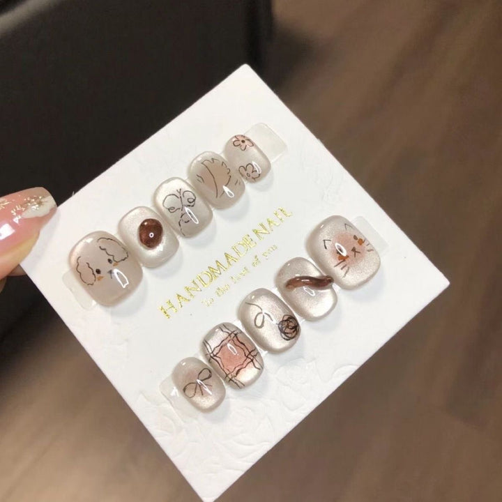 Artistic Animal-Themed Press-On Nails Kalsten