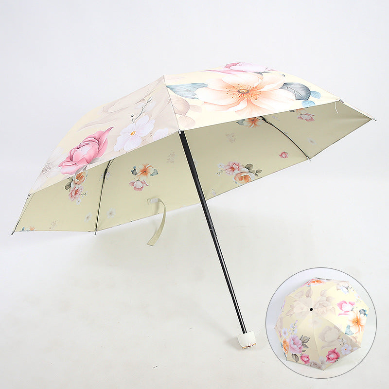 Ladies Folding Umbrella with Elegant Floral Design Kalsten