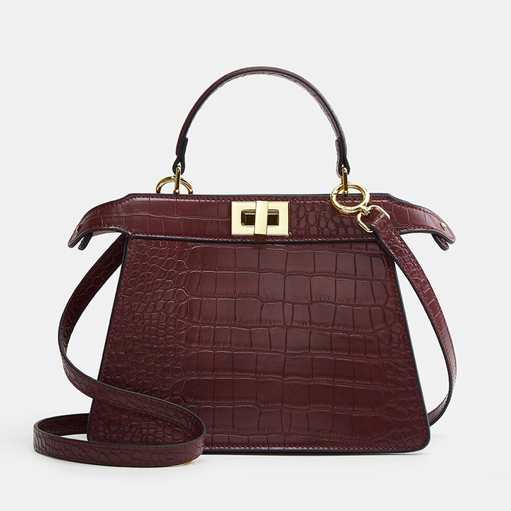 Crocodile Effect Structured Handbag