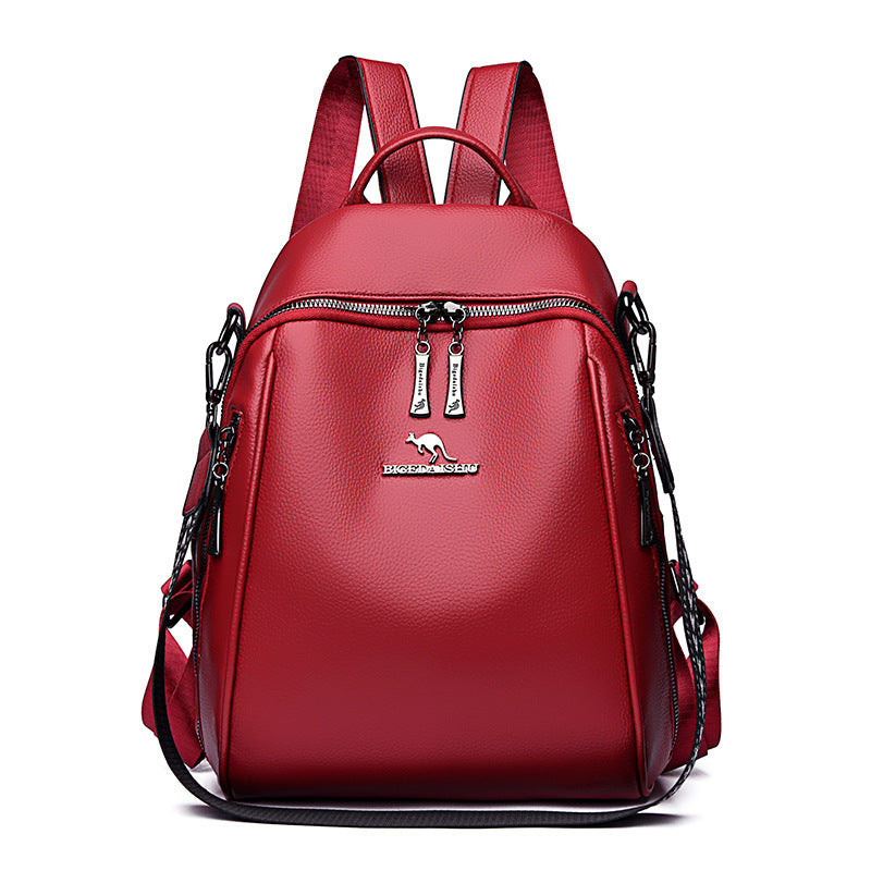 Chic Multi-Functional Leather Backpack