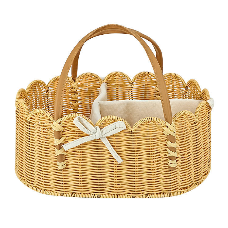Charming storage basket with leather handles Kalsten