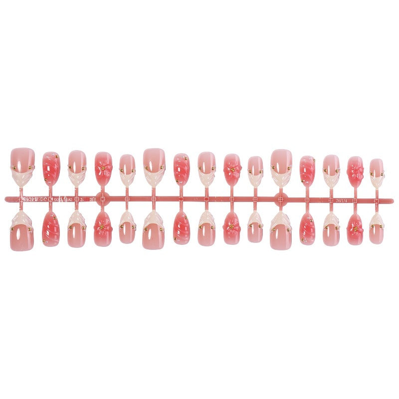 Artificial high-gloss nails with floral accents Kalsten