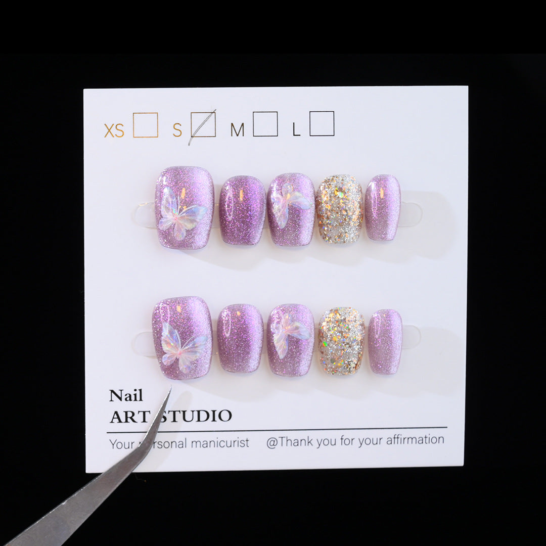 Glitter Butterfly Press-On Nail Set Kalsten