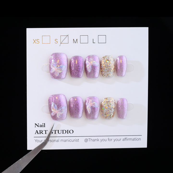Glitter Butterfly Press-On Nail Set Kalsten