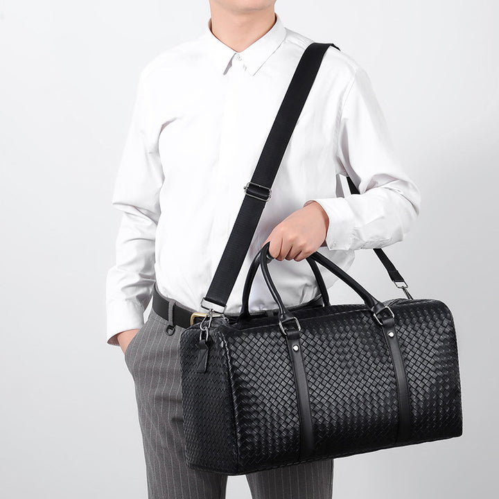 Woven Leather Weekend Duffle Kalsten