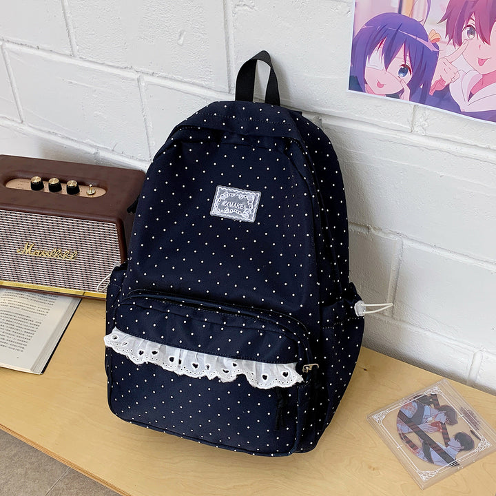 Playful Polka Dot Pattern School Backpack Kalsten