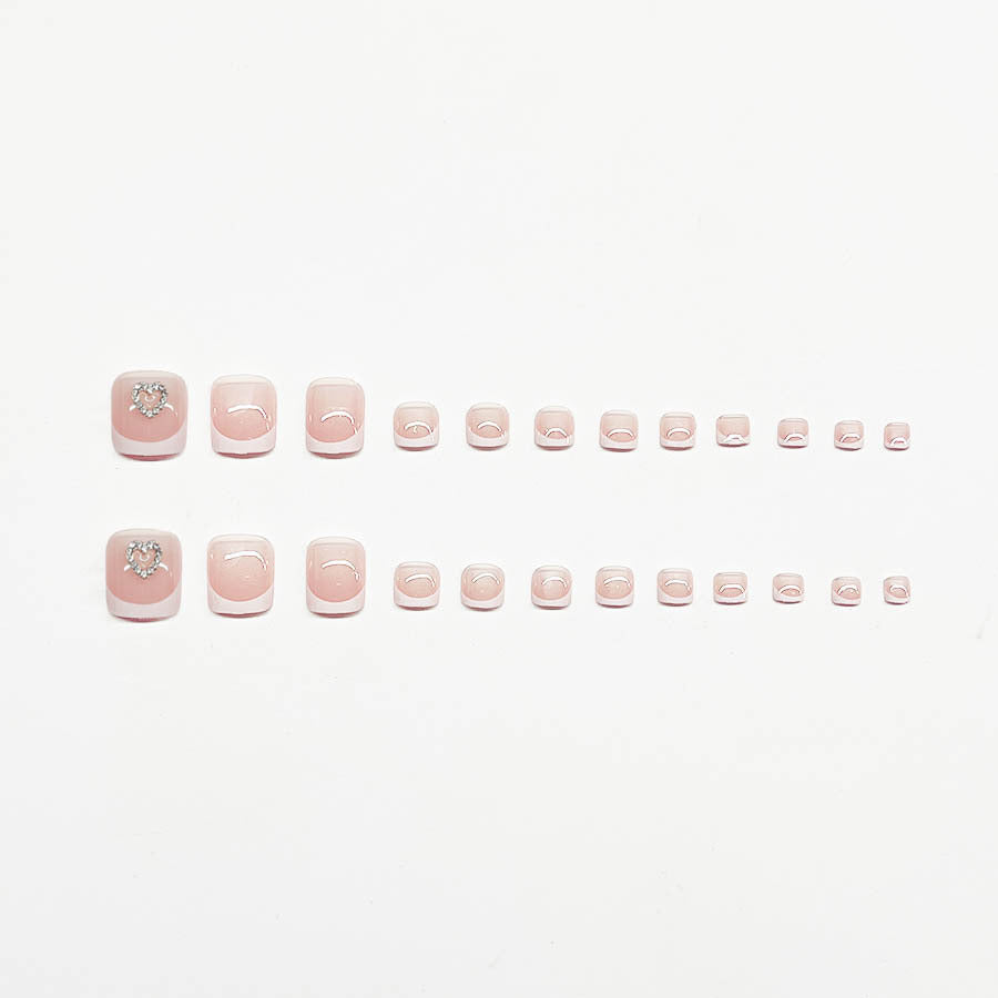 Acrylic nail set with playful heart design Kalsten