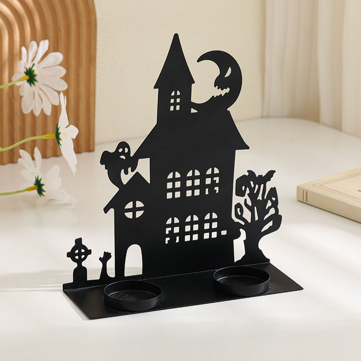 Haunted House Metal Tealight Candle Holder Decor Kalsten